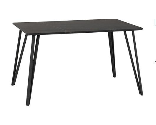 MARLOW & SHELDON DINING SET (X4 CHAIRS) - BLACK MARBLE/GREY BOUCLE FABRIC