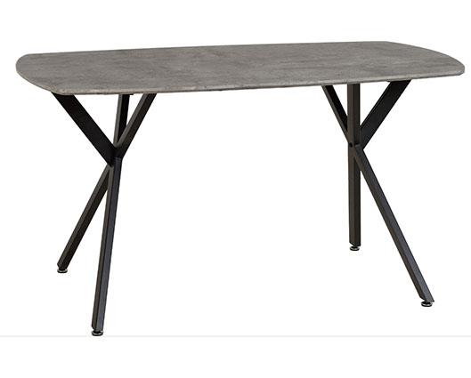 ATHENS RECT & LUKAS DINING SET (X4 CHAIRS) - CONCRETE/EMERALD GREEN VELVET