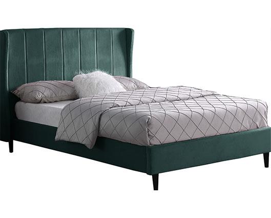 AMELIA 4'6" BED - GREEN VELVET FABRIC