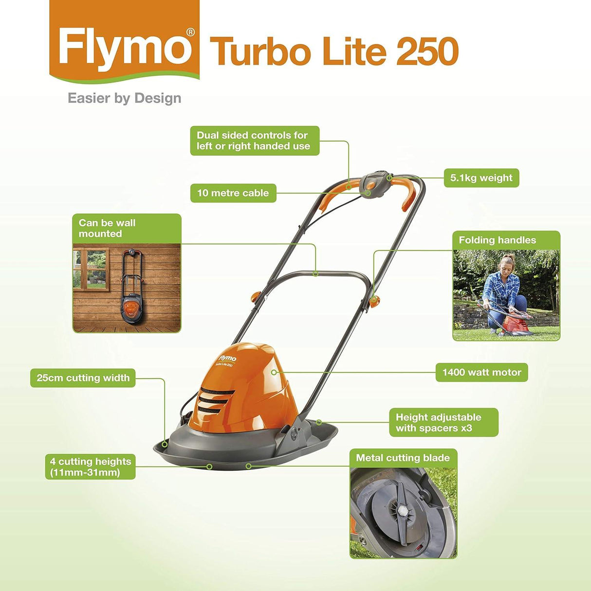 Flymo Turbo Lite 250 Hover Lawnmower