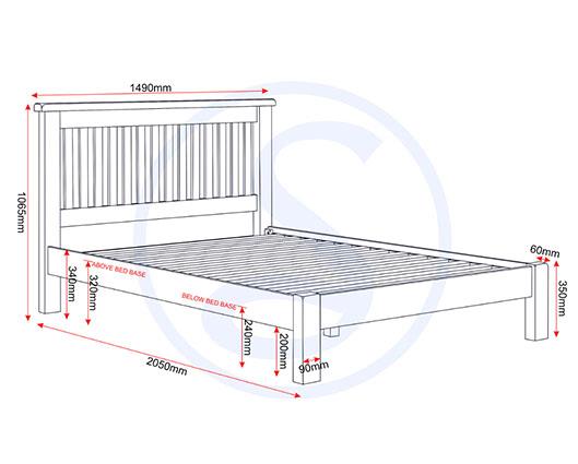 WINDSOR 4'6" LOW END BED - IVORY/OAK
