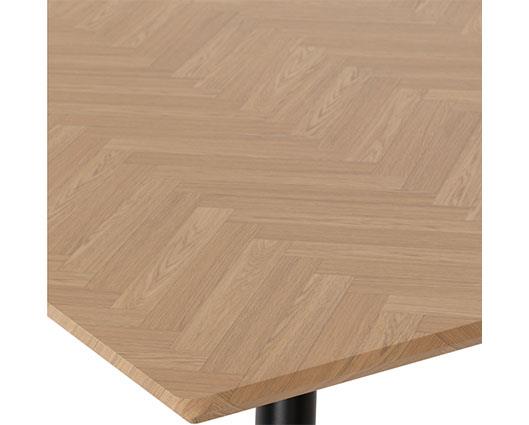 HAMILTON & LUKAS LARGE DINING SET (X6 CHAIRS) - MEDIUM OAK EFFECT/EMERALD GREEN VELVET