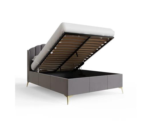 Pettine End Lift Ottoman Double Bed - Grey