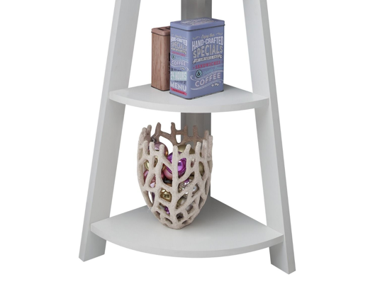 Corner Ladder Bookcase-White