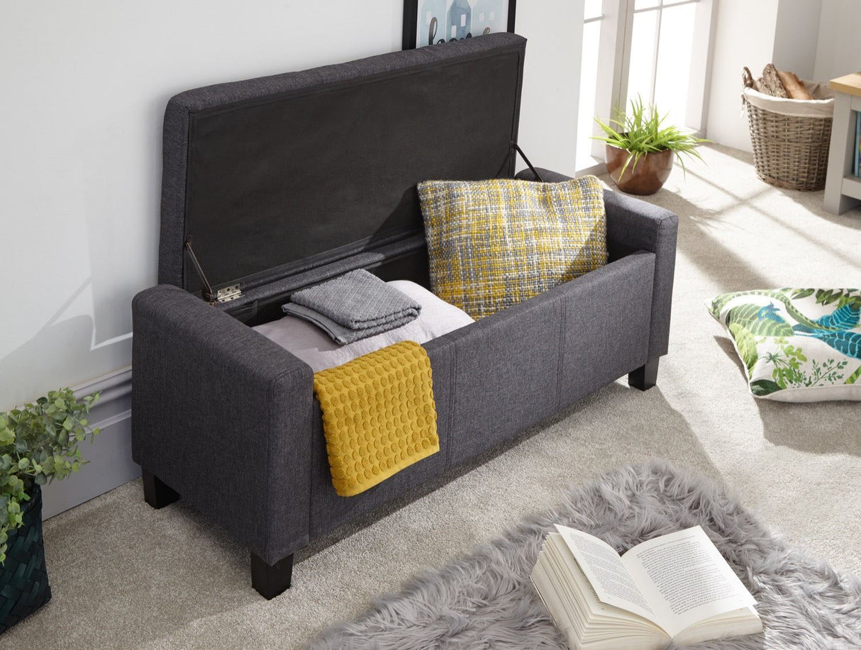 Vanessa Ottoman Bench -Charcoal