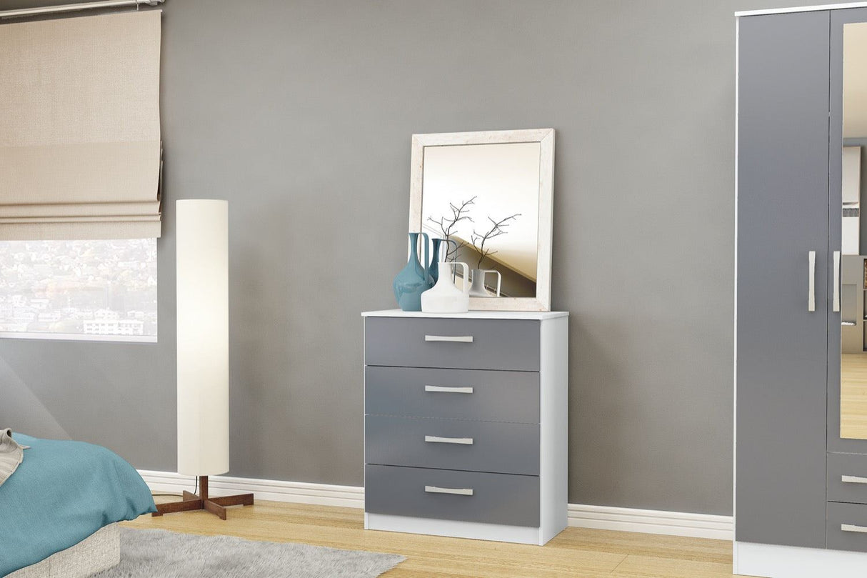 Larz 4 Drawer Chest-White & Grey