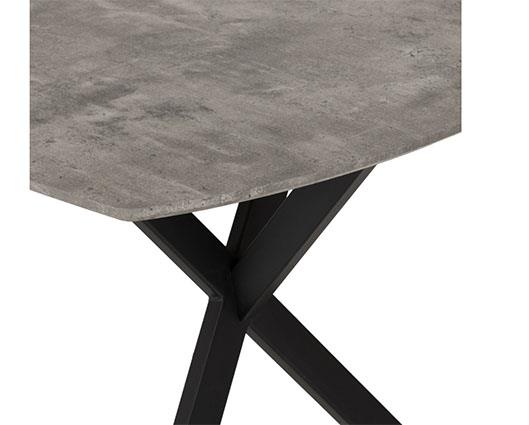 ATHENS RECT & LUKAS DINING SET (X4 CHAIRS) - CONCRETE/GREY VELVET