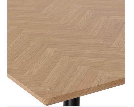 HAMILTON & ATHENS LARGE DINING SET (X6 CHAIRS) - MEDIUM OAK EFFECT/BROWN FAUX LEATHER