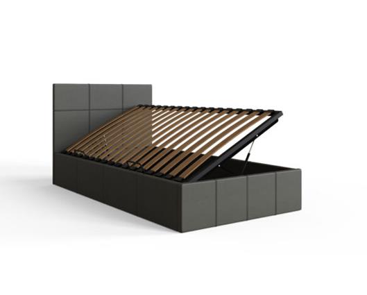 Serena Single Side Lift Ottoman Bed-Grey PU