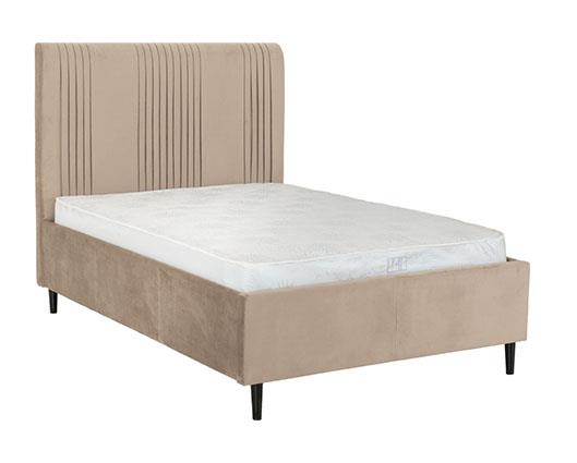MAINE 4'6" BED - TAUPE VELVET FABRIC
