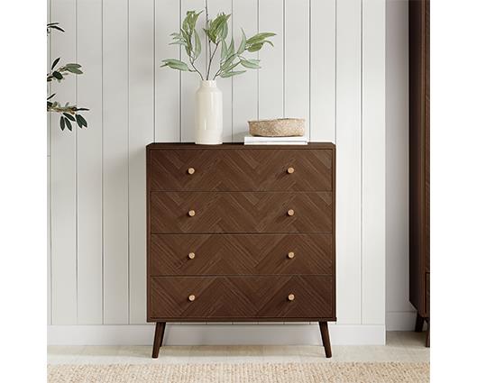 Herringford 4 Drawer Chest - Walnut