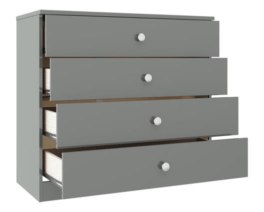 DENVER 3 DOOR WARDROBE BEDROOM SET - GREY GLOSS