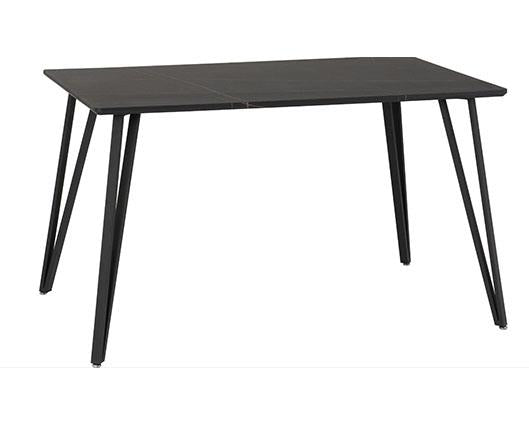 MARLOW & SHELDON DINING SET (X4 CHAIRS) - BLACK MARBLE/IVORY BOUCLE FABRIC