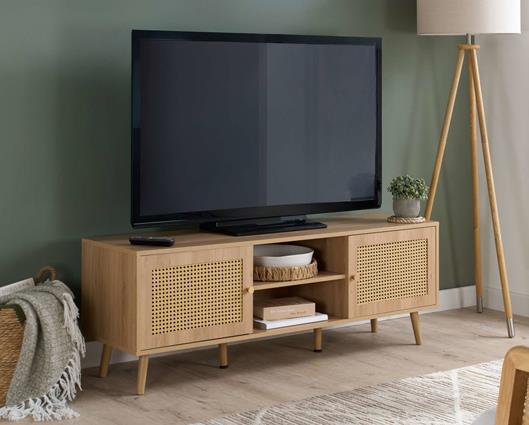 Croxley Rattan Large TV Unit - Oak