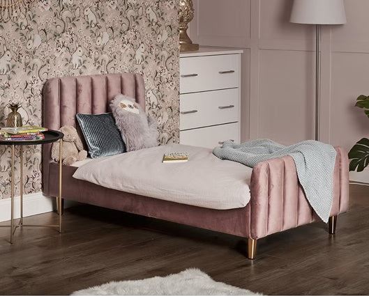 Gatsby Velvet Toddler Bed - Pink