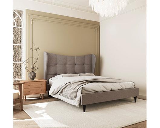 VERONA 5' BED - BROWN FABRIC