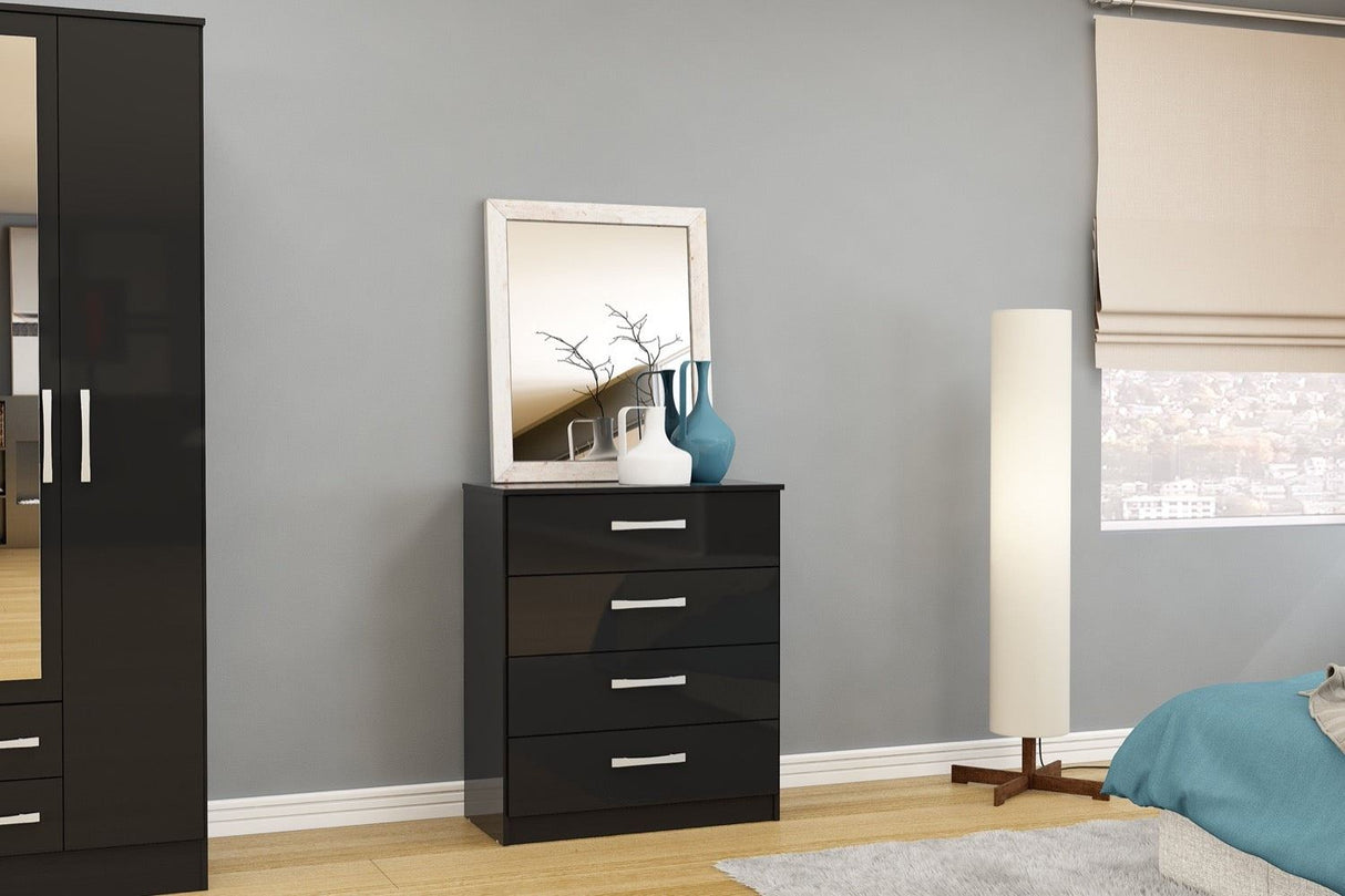 Larz 4 Drawer Chest-Black