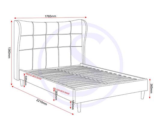 VERONA 5' BED - BROWN FABRIC
