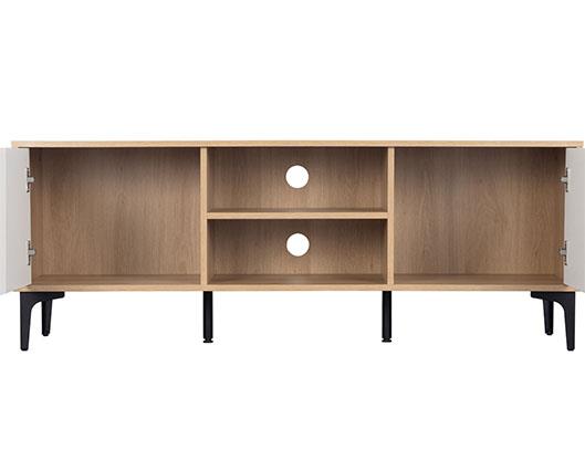 MIAMI 2 DOOR TV UNIT - OAK EFFECT/BLACK