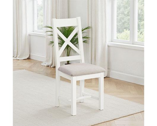 WINDSOR CROSS BACK DINING CHAIR (X2 PER BOX) - IVORY/OAT FABRIC