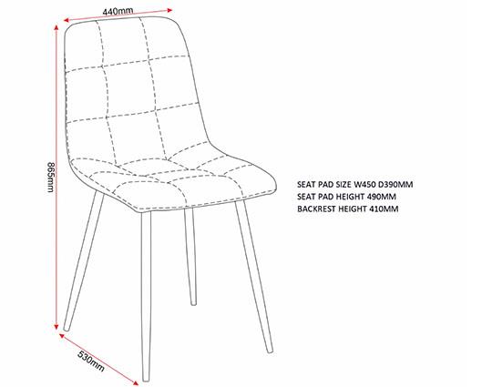 FENTON DINING CHAIR (X2 PER BOX) - OLIVE GREEN SUEDE FABRIC