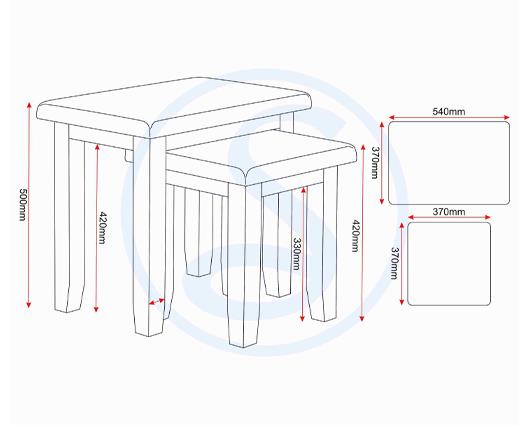 WINDSOR NEST OF 2 TABLES - IVORY/OAK