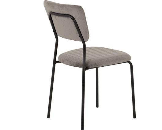 SHELDON DINING CHAIR (X4 PER BOX) - GREY VELVET FABRIC