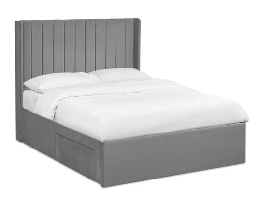 Leila Dual Storage Door Bed Steel Grey - Double