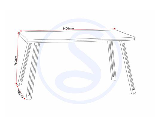 QUEBEC WAVE EDGE DINING TABLE - CONCRETE EFFECT