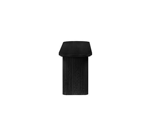 Axel Oval Fluted Dining Table with 2 Benches - Black