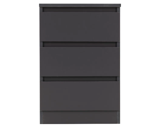 Marcus 3 Drawer Bedside - Grey