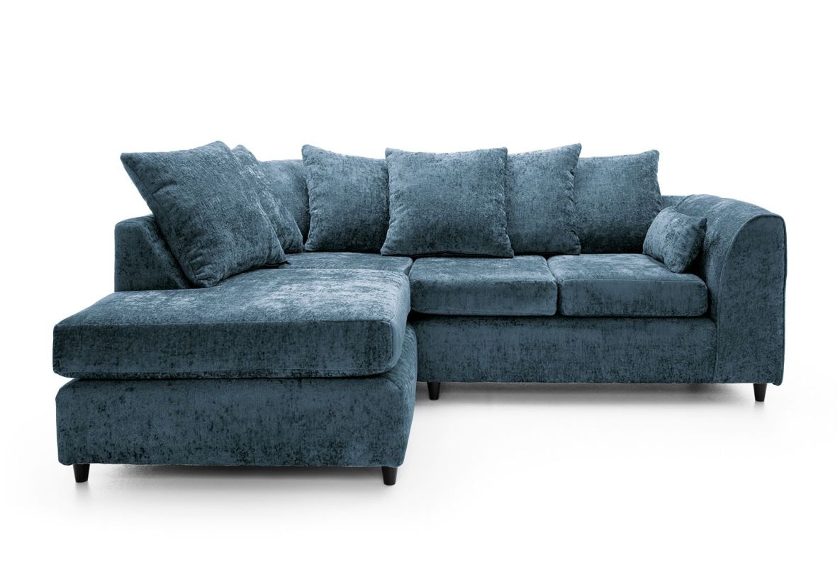 Heidi Left Hand Facing Corner Sofa - Dark Blue