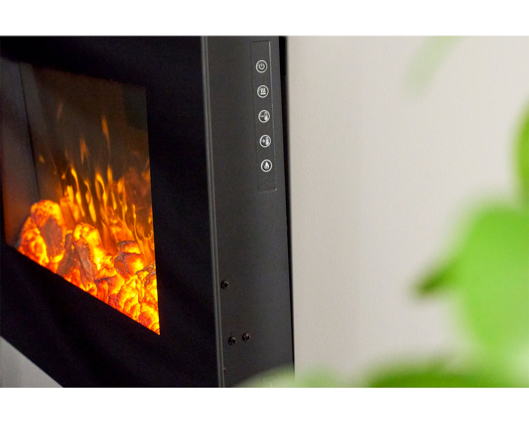 Shelby WM-9334 Electric Wall Mounted Fire with Remote in Black, 26 Inch