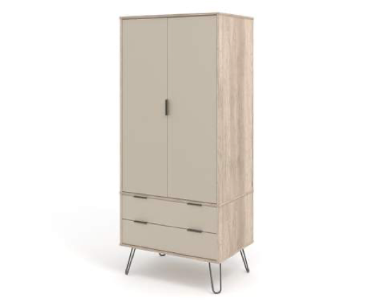 Driftwood 2 Door, 2 Drawer Wardrobe