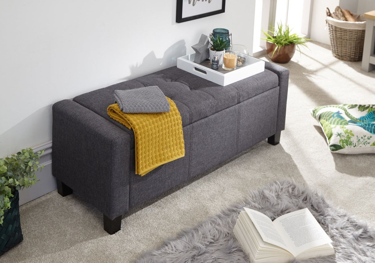 Vanessa Ottoman Bench -Charcoal