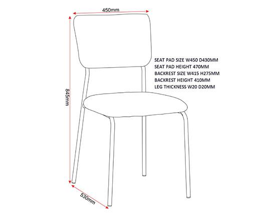 SHELDON DINING CHAIR (X4 PER BOX) - NAVY BLUE VELVET FABRIC