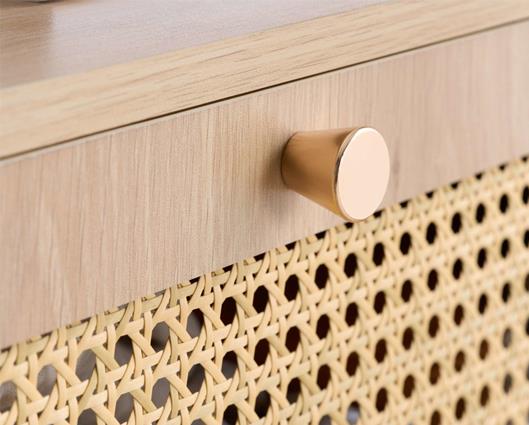 Croxley Rattan 2 Door 3 Drawer Sideboard - Oak