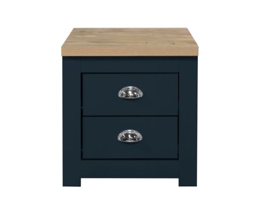 Harper 2 Drawer Bedside-Navy
