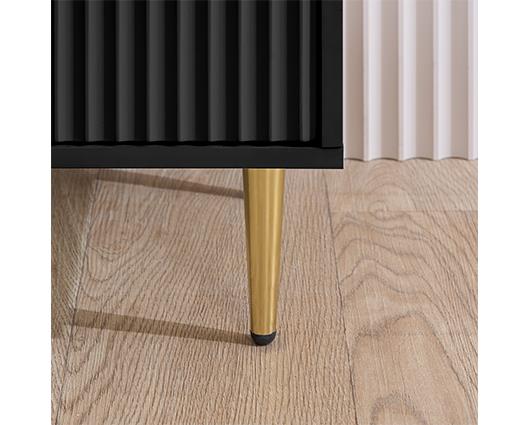 Zara 2 Drawer Fluted Bedside - Black