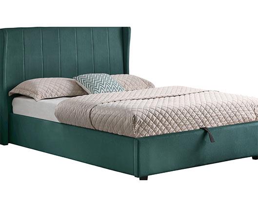 AMELIA 5' PLUS BED - GREEN VELVET FABRIC