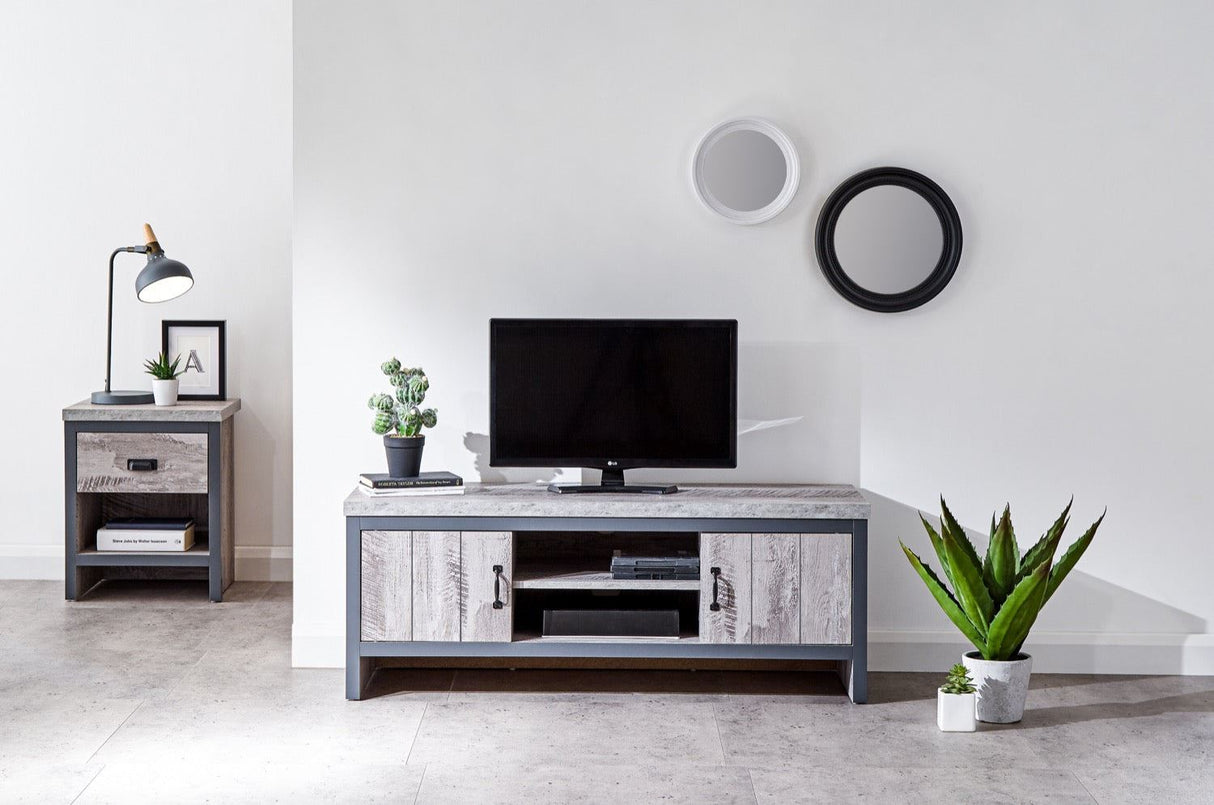 Baxter 2 Drawer TV Unit-Grey