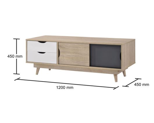 Culton Black & White 2 Door & 2 Drawer TV Unit