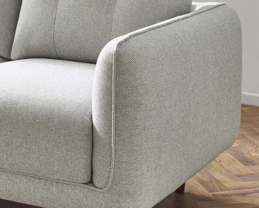 Remy Fabric 3 Seater Sofa Light Grey
