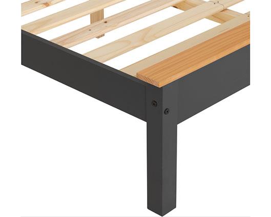 MONACO 5' LOW END BED - DARK GREY/OAK EFFECT
