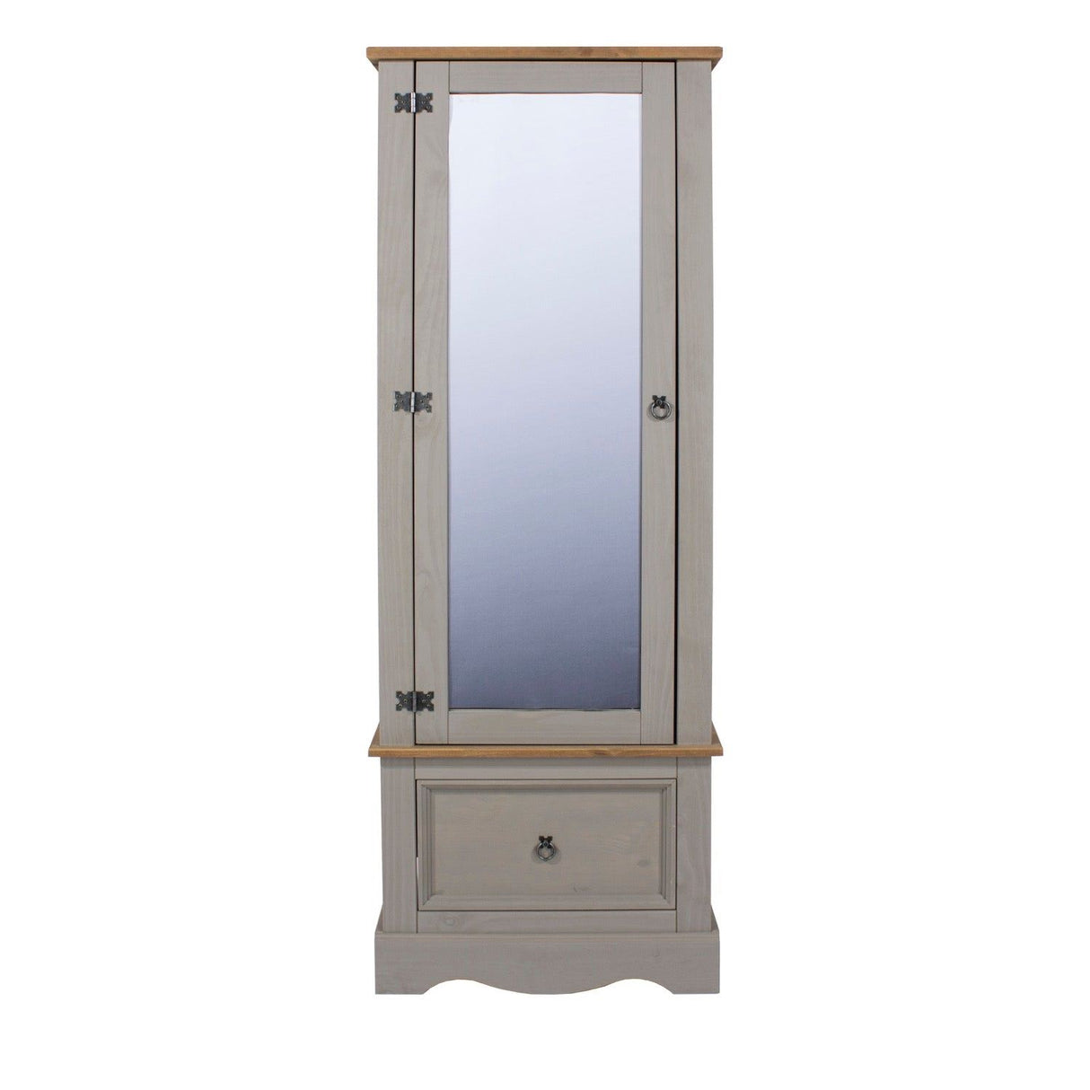 Corona Grey Armoire With Mirrored Door