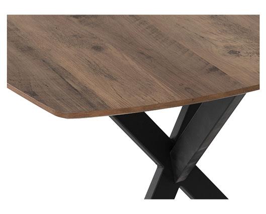 ATHENS RECT & AVERY DINING SET (X4 CHAIRS) - MEDIUM OAK EFFECT/GREY VELVET