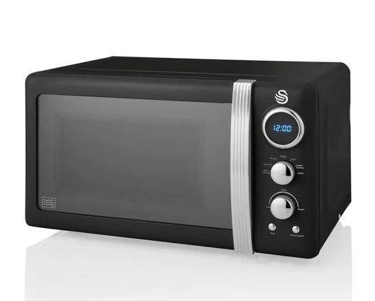 Swan Retro 800W 20L Digital Microwave Black