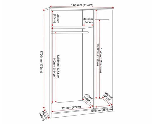 DENVER 3 DOOR WARDROBE BEDROOM SET - WHITE GLOSS