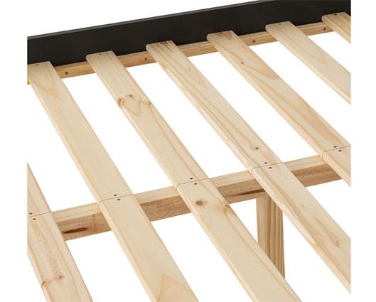 MONACO 4' LOW END BED - DARK GREY/OAK EFFECT