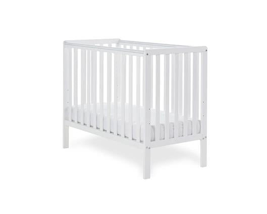 Space Saver Cot & Fibre Mattress-White